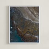 "Making Tracks" - Art Print in Sea Blue by Alaric Yanos - Framed