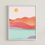 "Looking Far West" - Art Print in Pink Blush by sue prue - Framed