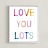 "LoveYouLots" - Art Print in happiness by Leanne Friedberg - Framed