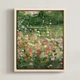 "Olive Grove 1" - Art Print in Olive by Lindsay Megahed - Framed Canvas