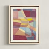 "Globe plot" - Art Print in Peach by Catilustre - Framed Canvas