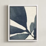 "Simple But So" - Art Print in Navy Blue by Pamela Viola - Framed Canvas