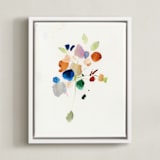 "Impromptu Bouquet" - Art Print in Royal by Lindsay Megahed - Framed Canvas