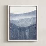 "Sacred Beginning No. 2" - Art Print in Indigo by Julia Contacessi - Framed Canvas