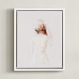 "The Figure" - Art Print in Neutral by Lori Wemple - Framed Canvas