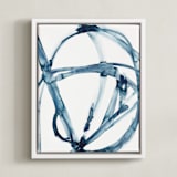 "Indigo Plant Cell" - Art Print in Indigo Blue by Mary Gaspar - Framed Canvas