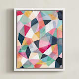 "Kaleidoscope No.1" - Art Print in Cerise by Hooray Creative - Framed Canvas