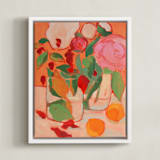 "Orange Flirt" - Art Print in Orange by Lynne Millar - Framed Canvas