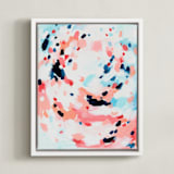 "Grapefruity" - Art Print in Coral by Katie Craig - Framed Canvas