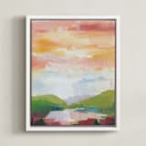 "Leaving Ojai" - Art Print in Vibrant Pink by sue prue - Framed Canvas