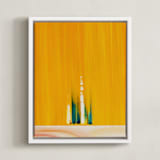 "Emerging" - Art Print in Orange Yellow by Jennifer Spencer - Framed Canvas