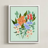 "Aerial" - Art Print in seafoam by Peggy Dean - Framed Canvas