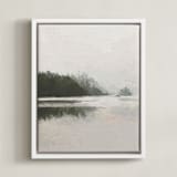 "LakeView II" - Art Print in Misty Grey by Amy Hall - Framed Canvas
