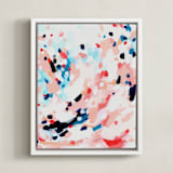"Grapefruity Too" - Art Print in Coral by Katie Craig - Framed Canvas
