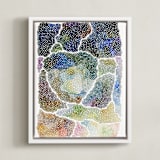 "freckle topography" - Art Print in Steel Blue by Kelly Place - Framed Canvas