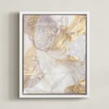 "Soft Shimmer No. 2" - Art Print in Soft Lavender Gold by Julia Contacessi - Framed Canvas