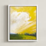 "Western Dawn" - Art Print in Cadmium Yellow by Stephanie Goos Johnson - Framed Canvas