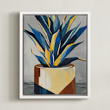 "Get To The Point" - Art Print in Southwest Blue by Marla Beyer - Framed Canvas