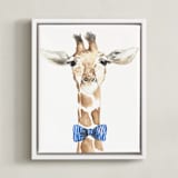 "Dapper Giraffe" - Art Print in Giraffe by Kristin Dills - Framed Canvas