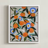 "Orange Tree" - Art Print in White by Rachel Roe - Framed Canvas