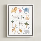 "Safari Friends 1" - Art Print in Safari by Teju Reval - Framed Canvas