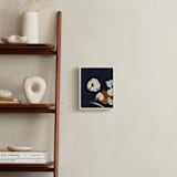 "Abstract Botanical Navy Shadows #2" - Art Print in dark navy blue by Caryn Owen - In a Room