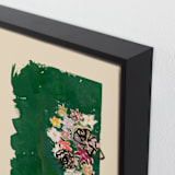 "Bouquet against painted green background" - Art Print in Green Bouquet by Bethania Lima - Frame Close-up