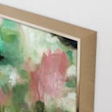 "Abstract Waterfalls" - Art Print in Pink and green by Lauren Rutley - Frame Close-up