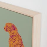 "The Pink Cat" - Art Print in Sage by Zani van Zyl - Frame Close-up