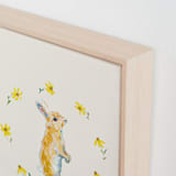 "Garden Bunnies 2" - Art Print in Velvet Beige by Hannah Beimborn - Frame Close-up