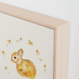 "Garden Bunnies 3" - Art Print in Velvet Beige by Hannah Beimborn - Frame Close-up