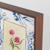 "Toile Blooms 1" - Art Print in Vanilla by Teju Reval - Frame Close-up