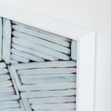 "Zips and Stripes" - Art Print in White on Black by Lauren Rutley - Frame Close-up