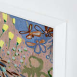 "Blooms by the Pond 1" - Art Print in Khaki Green by Shina Choi - Frame Close-up