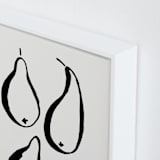 "Still-life with four pears" - Art Print in Black and Off-white by Sonya Percival - Frame Close-up