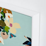 "Bird of Paradise Diptych I" - Art Print in Turquoise by Caryn Owen - Frame Close-up