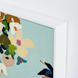 "Bird of Paradise Diptych I" - Art Print in Turquoise by Caryn Owen - Frame Close-up