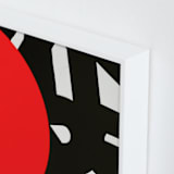"The Domino Effect" - Art Print in Poppy Red by Deborah Velasquez - Frame Close-up