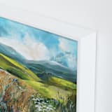 "Two Valleys I" - Art Print in Chartreuse Green by Luci Power - Frame Close-up