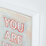 "You are Here" - Art Print in Coral by Karyn Denten - Frame Close-up