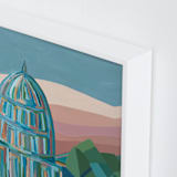 "She Endures" - Art Print in Deep Green and Blue by Molly Odom Magill - Frame Close-up