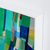 "Tomales Road: Aerial Pastures" - Art Print in Turquoise by Poppy Dodge - Frame Close-up