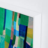 "Tomales Road: Aerial Pastures" - Art Print in Turquoise by Poppy Dodge - Frame Close-up