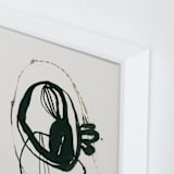"Black 03" - Art Print in black, white, beige by Catilustre - Frame Close-up