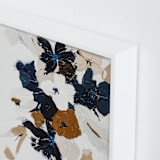 "Abstract Botanical Floral Diptych II" - Art Print in dark navy blue by Caryn Owen - Frame Close-up