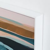 "Golden Seascape Diptych II" - Art Print in Mustard Yellow by Caryn Owen - Frame Close-up