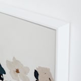 "Abstract Botanical Floral Diptych I" - Art Print in dark navy blue by Caryn Owen - Frame Close-up