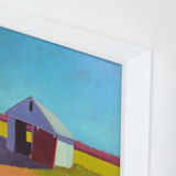 "Pumpkin Shed" - Art Print in Orange Gold by Carol C. Young - Frame Close-up