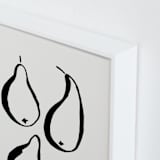 "Still-life with four pears" - Art Print in Black and Off-white by Sonya Percival - Frame Close-up