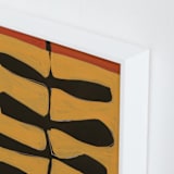 "Leaves and a Stem" - Art Print in orange by Deborah Velasquez - Frame Close-up